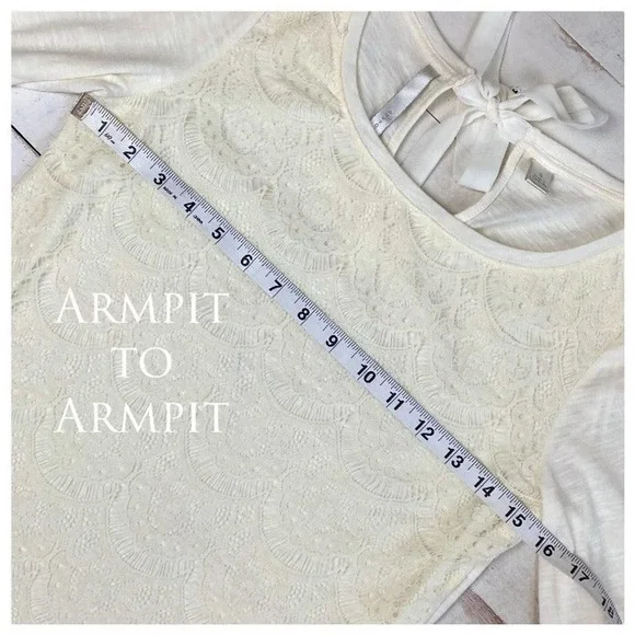 Lauren Conrad Ivory Lace Knit Top - Picture 9 of 11